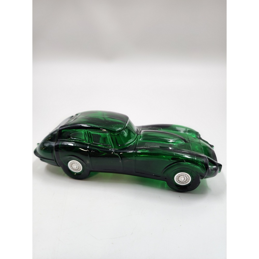 Vintage Avon Jaguar Car Decanter Green Glass Wild Country After Shave Empty 5oz